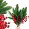 32PCS Artificial Pine Branches Christmas Holly Berries (Red and Green) 0.02"D x 0.02"W x 0.02"H